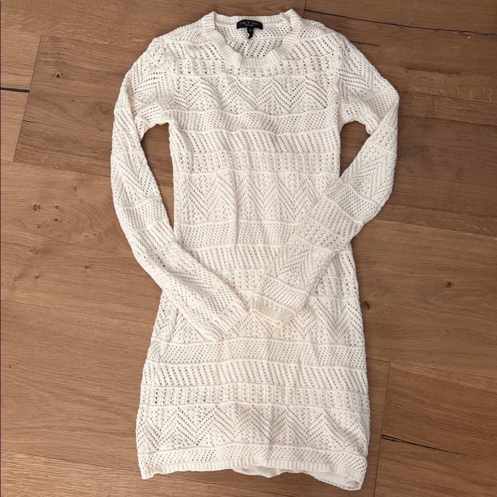 Rag & Bone Cream Long Sleeve Dress